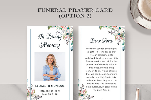 Funeral/ Memorial Prayer Card PC001