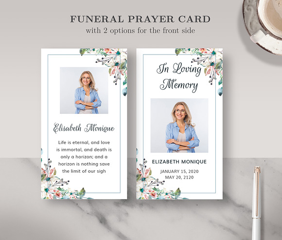 Funeral/ Memorial Prayer Card PC001 in Card Templates - product preview 1