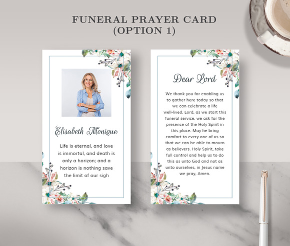 Funeral/ Memorial Prayer Card PC001 in Card Templates - product preview 2