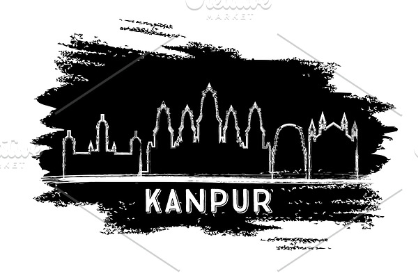 Kanpur India City Skyline Silhouette