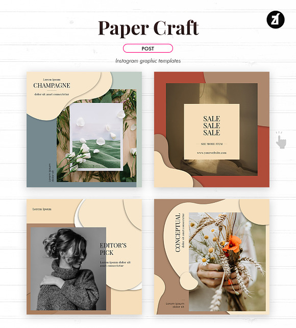 Paper craft social media graphic in Instagram Templates - product preview 1