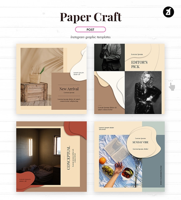 Paper craft social media graphic in Instagram Templates - product preview 2