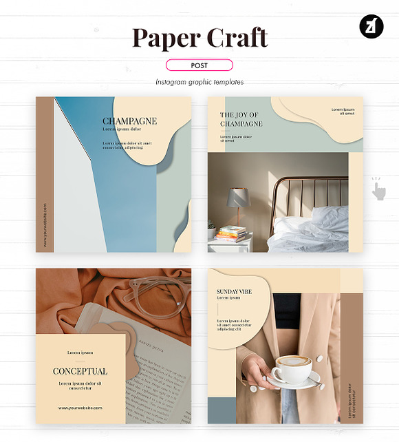 Paper craft social media graphic in Instagram Templates - product preview 3