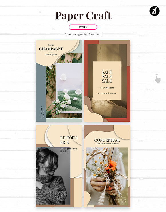 Paper craft social media graphic in Instagram Templates - product preview 4