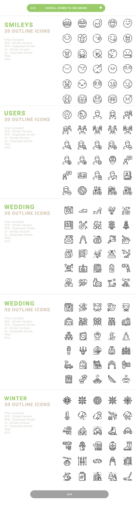 4 styles 2,400 icons - Boldround in Smiley Face Icons - product preview 4
