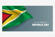 Guyana republic day vector card