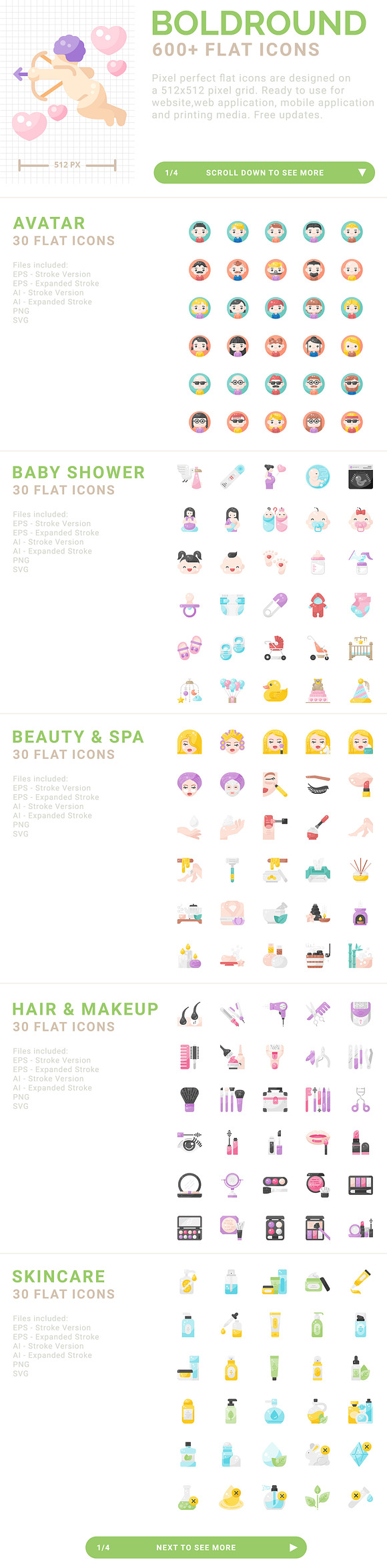 4 styles 2,400 icons - Boldround in Smiley Face Icons - product preview 9