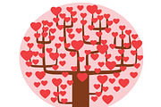 Tree with hearts instead of leaves