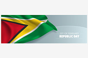 Guyana republic day vector banner