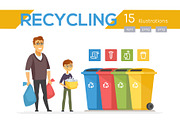 Recycling - Cartoon Illustration