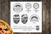 Vintage pizzeria logos and elements