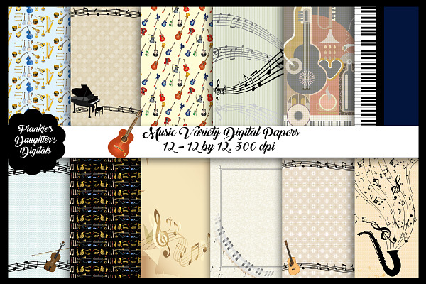 Music Variety Digital Papers