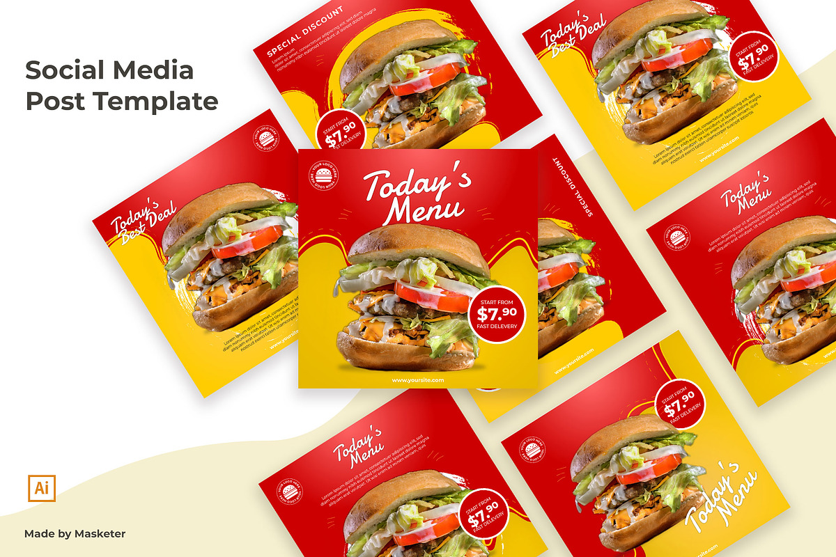 Burger Media Social Post Layout in Instagram Templates - product preview 8