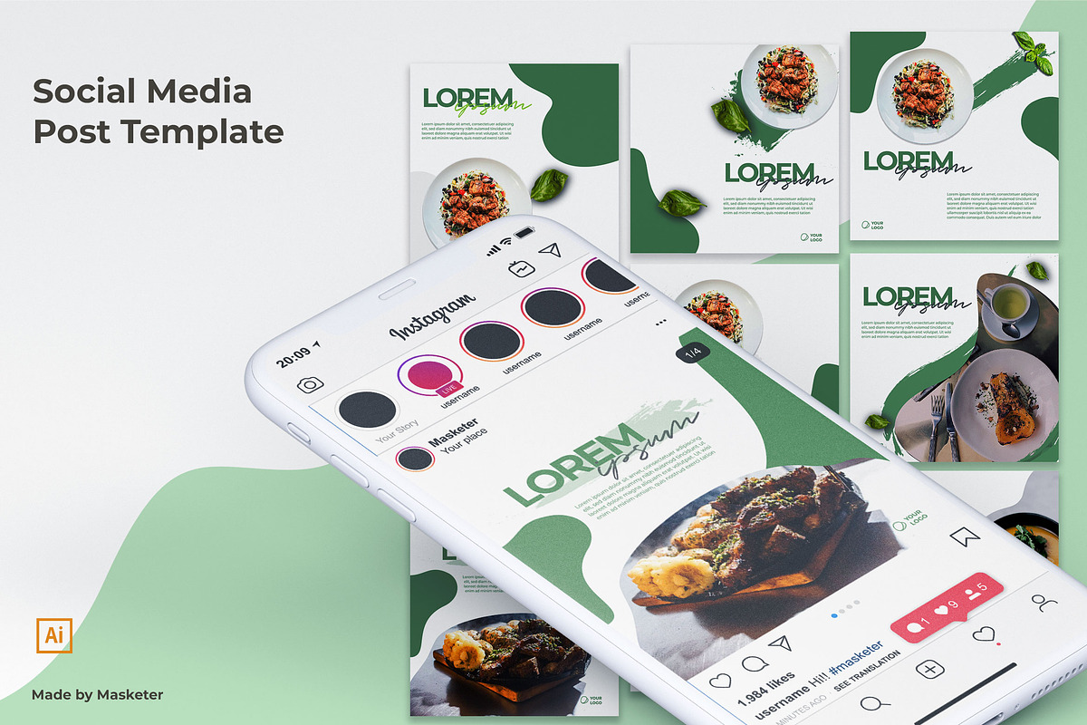 Food - Social Post Layout in Instagram Templates - product preview 8
