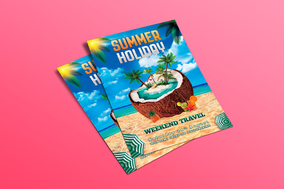 Summer Holiday Travel Flyer in Flyer Templates - product preview 8