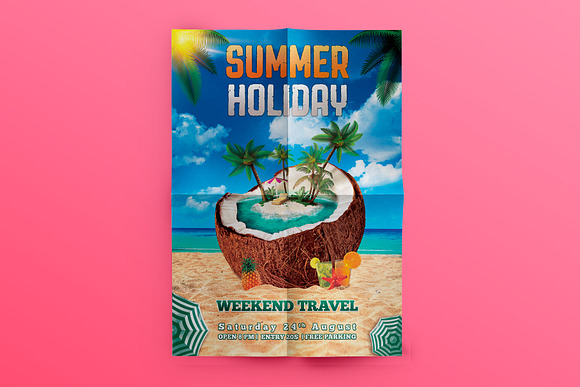 Summer Holiday Travel Flyer in Flyer Templates - product preview 1
