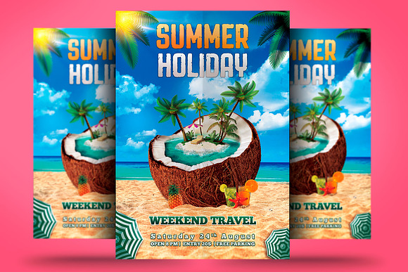 Summer Holiday Travel Flyer in Flyer Templates - product preview 2