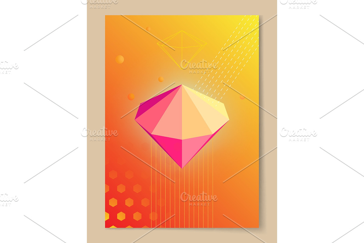 Pink Diamond on Poster with Gradient in Illustrations - product preview 8
