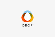Color water aqua oil drop logo