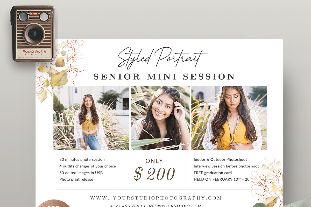 Senior Mini Session Template MS054 in Flyer Templates - product preview 8