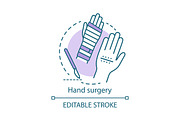 Hand surgery concept icon