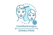 Craniofacial surgery concept icon