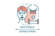 Burn surgery concept icon