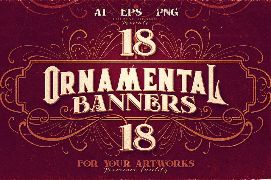 18 Ornamental Banners in Graphics - product preview 8