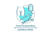 Come to procedure concept icon