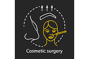 Cosmetic surgery chalk icon