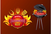 Party BBQ Barbecue Hot Poster Vector