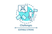 Challenges turquoise concept icon