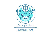 Demographics turquoise concept icon