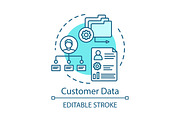 Customer data turquoise concept icon
