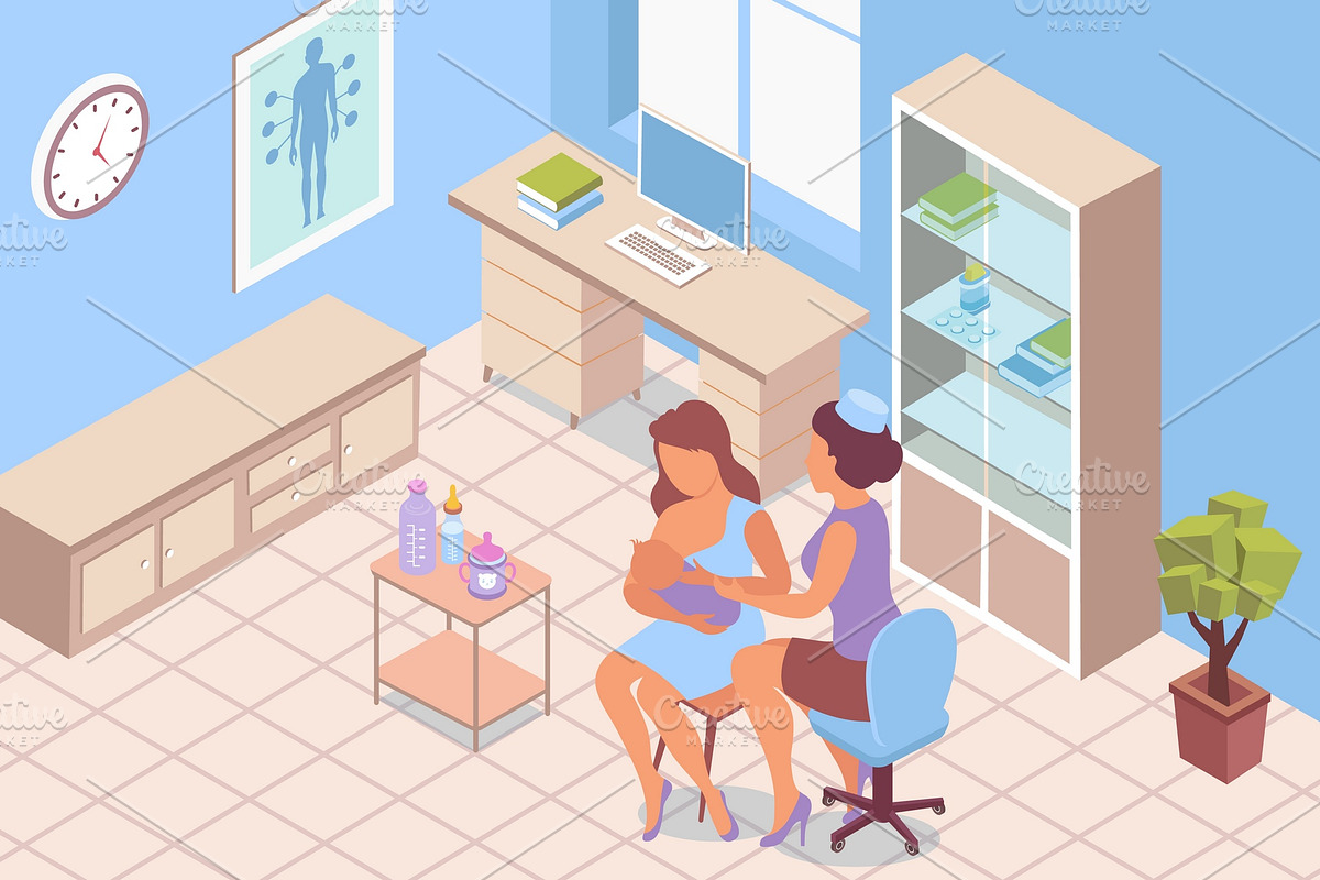 Breastfeeding consultation in Illustrations - product preview 8