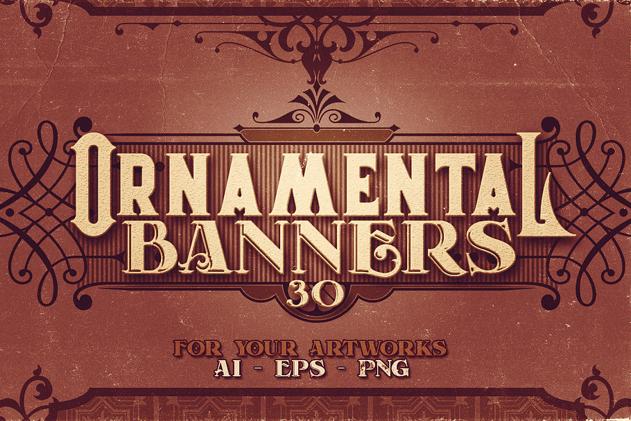 30 Vintage Ornamental Banners in Graphics - product preview 8