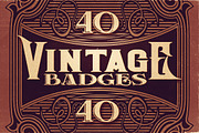 40 Vintage Badges