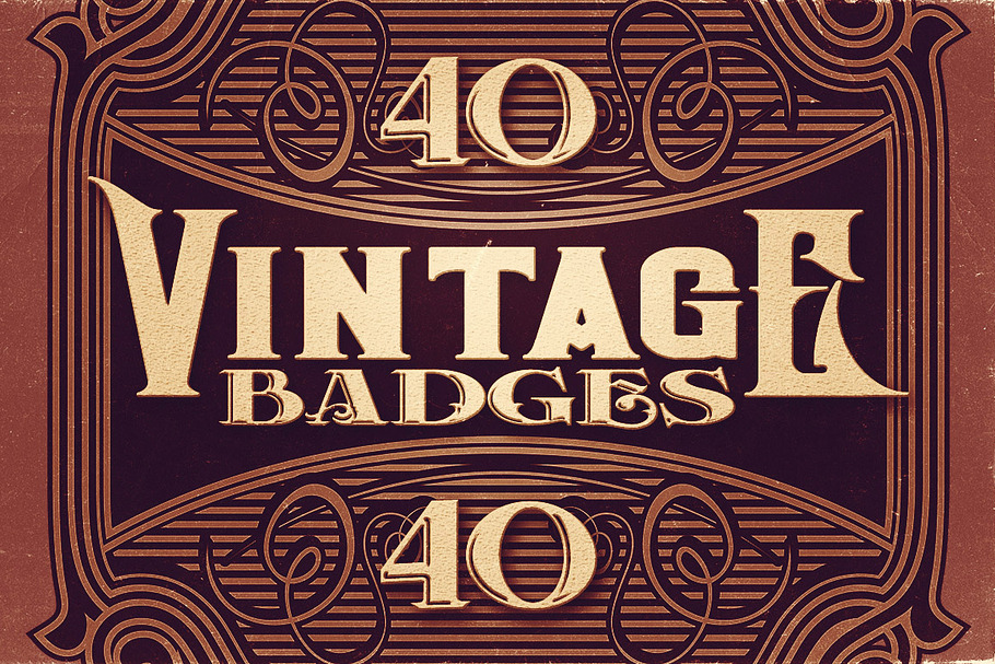 40 Vintage Badges