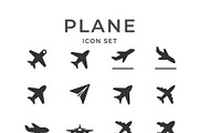 Set glyph icons of plane
