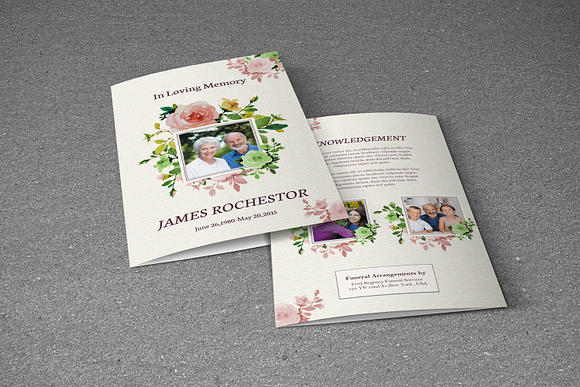 Funeral Program Template-V242 in Brochure Templates - product preview 2