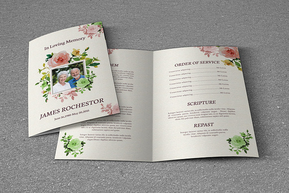 Funeral Program Template-V242 in Brochure Templates - product preview 3