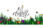 Easter background with paper cut