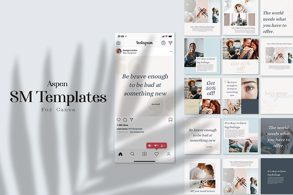 Aspen - SM Templates for Canva in Instagram Templates - product preview 3