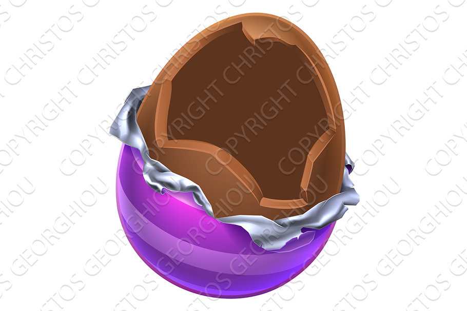 Easter Egg Chocolate Broken Open in Illustrations - product preview 8