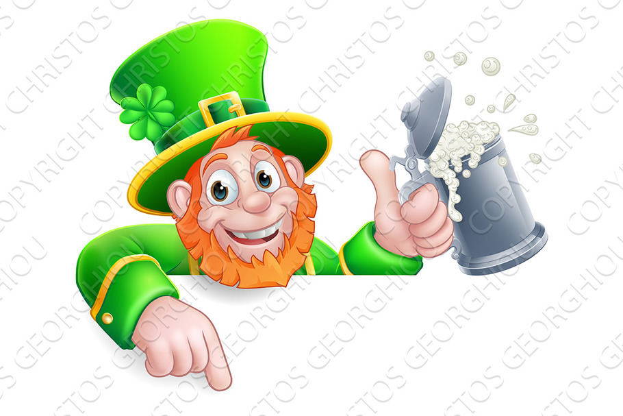 Leprechaun St Patricks Day Pointing in Illustrations - product preview 8