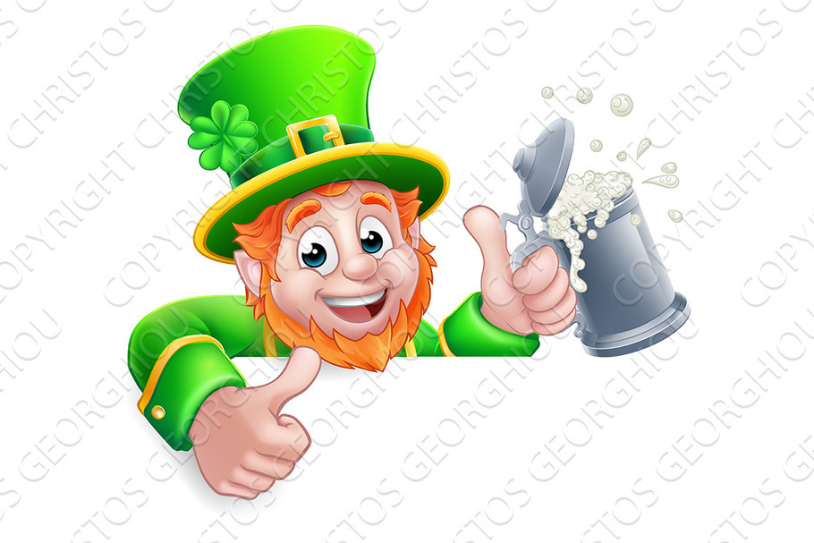 Leprechaun St Patricks Day Cartoon in Illustrations - product preview 8