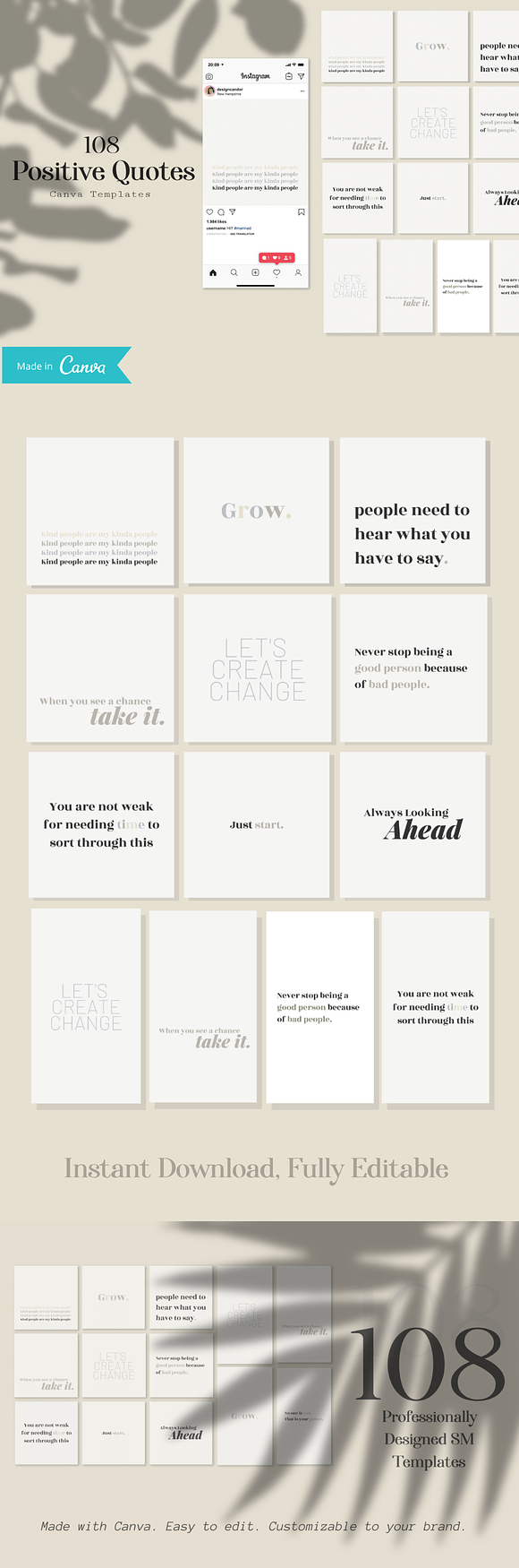 108 Canva Templates - Quotes in Instagram Templates - product preview 3