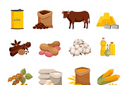 Various commodities icons set
