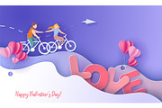 Valentines day card with couple take