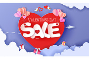 Valentines day sale card with big
